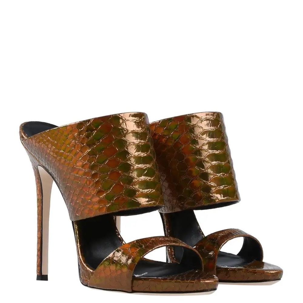 Giuseppe Zanotti Brown Snakeskin Heels